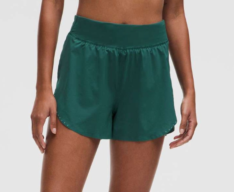 Lululemon Fast And Free Reflective High-Rise Shorts 3" Storm Teal Green 14